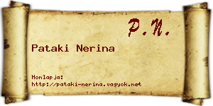Pataki Nerina névjegykártya